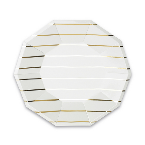 Daydream Society Gold Frenchie Striped Large Plate
