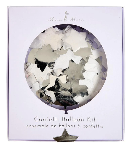 Silver Confetti Balloon Kit