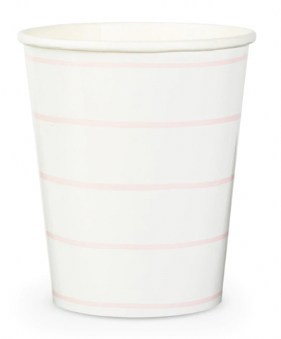 Blush Frenchie Striped Paper Cups