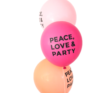 Peace, Love and Party Latex Balloons