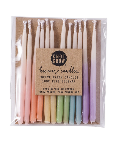 3" Pastel Rainbow Beeswax Candles