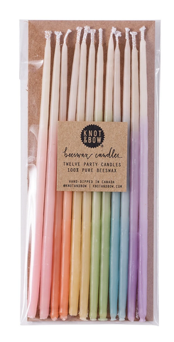 Tall Pastel Rainbow Beeswax Candles